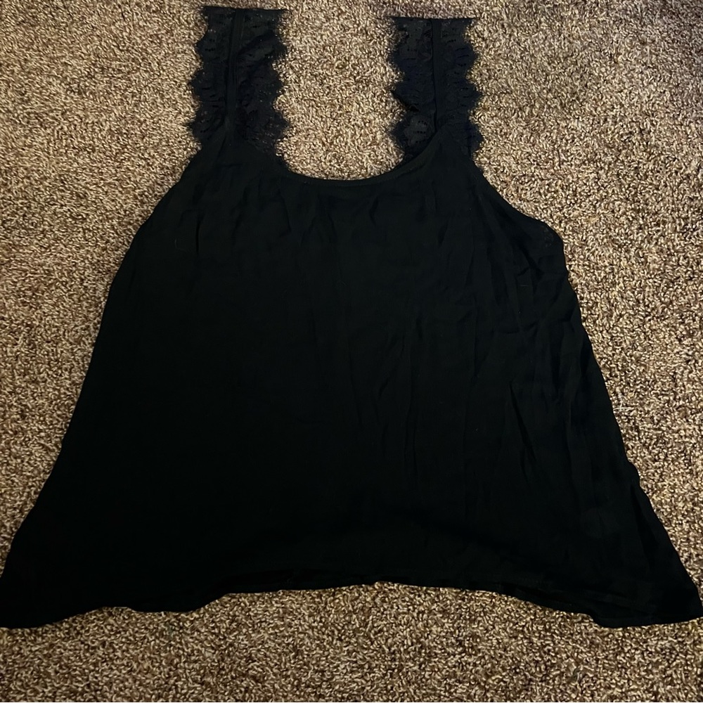 For Sienna Black Lace Tank Top